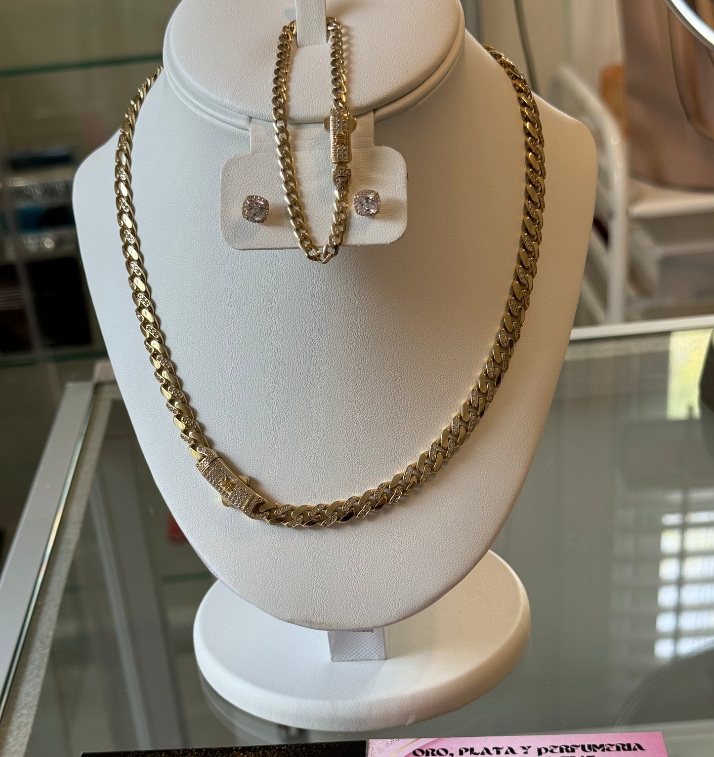 Chain, Earrings, and Bracelet Set